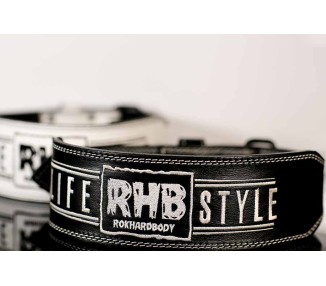 Womens black leather weight lifting belt